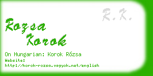 rozsa korok business card